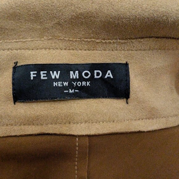 FEW MODA New York Camel Faux Suede Tie Waist Longline Trench Coat | Size M NWOT - Picture 9 of 14